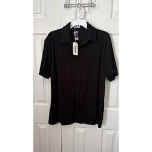 Men's Knitted Button Down Shirt by COOFANDY NWT Size Large See Photos & Descrip